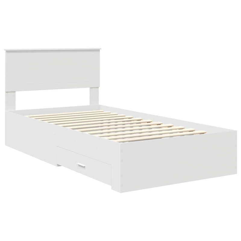 Casa si Gradina - Mobilier - Paturi si accesorii - Paturi - Cadru de pat cu headboard Alb 100 x 200 cm Lemn compozit - Infinity.ro