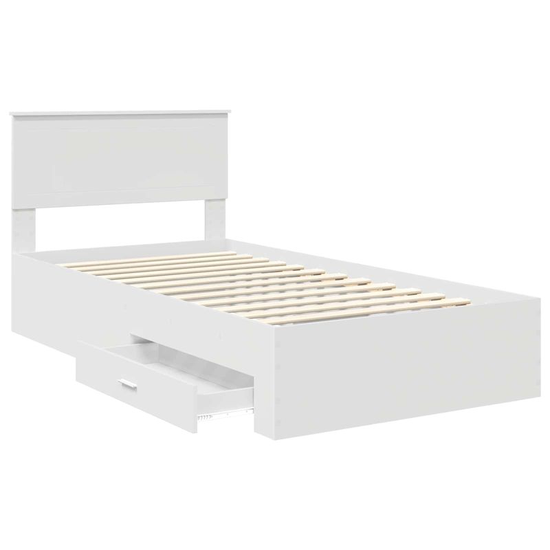 Casa si Gradina - Mobilier - Paturi si accesorii - Paturi - Cadru de pat cu headboard Alb 100 x 200 cm Lemn compozit - Infinity.ro