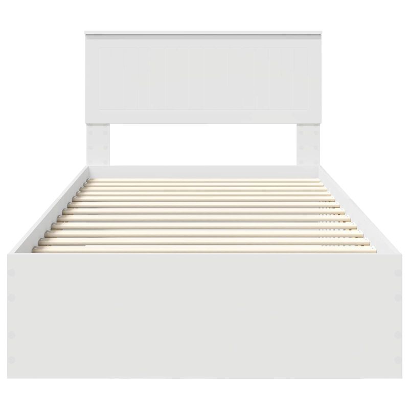 Casa si Gradina - Mobilier - Paturi si accesorii - Paturi - Cadru de pat cu headboard Alb 100 x 200 cm Lemn compozit - Infinity.ro