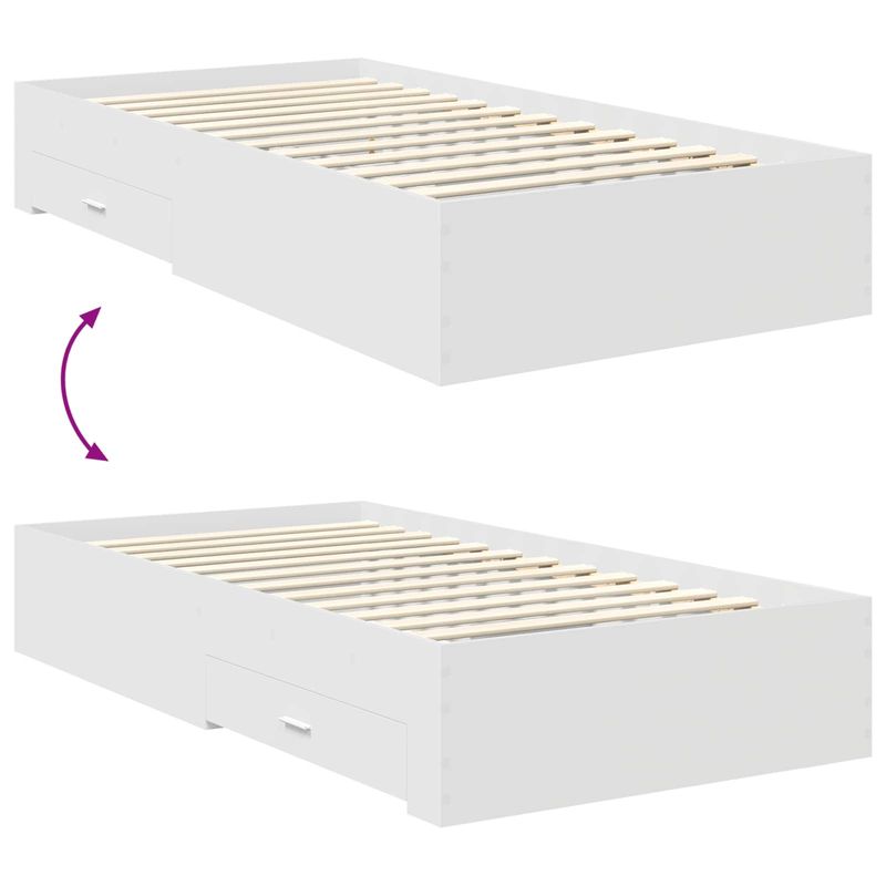 Casa si Gradina - Mobilier - Paturi si accesorii - Paturi - Cadru de pat cu headboard Alb 100 x 200 cm Lemn compozit - Infinity.ro