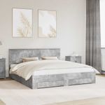 Casa si Gradina - Mobilier - Paturi si accesorii - Paturi - Cadru de pat cu sertar Gri din beton 180 x 200 cm Lemn compozit - Infinity.ro