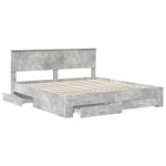Casa si Gradina - Mobilier - Paturi si accesorii - Paturi - Cadru de pat cu sertar Gri din beton 180 x 200 cm Lemn compozit - Infinity.ro