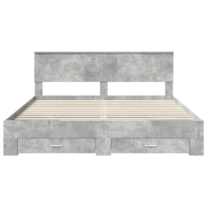 Casa si Gradina - Mobilier - Paturi si accesorii - Paturi - Cadru de pat cu sertar Gri din beton 180 x 200 cm Lemn compozit - Infinity.ro