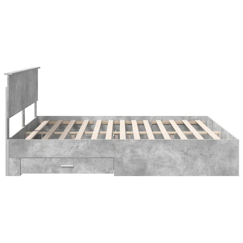 Casa si Gradina - Mobilier - Paturi si accesorii - Paturi - Cadru de pat cu sertar Gri din beton 180 x 200 cm Lemn compozit - Infinity.ro