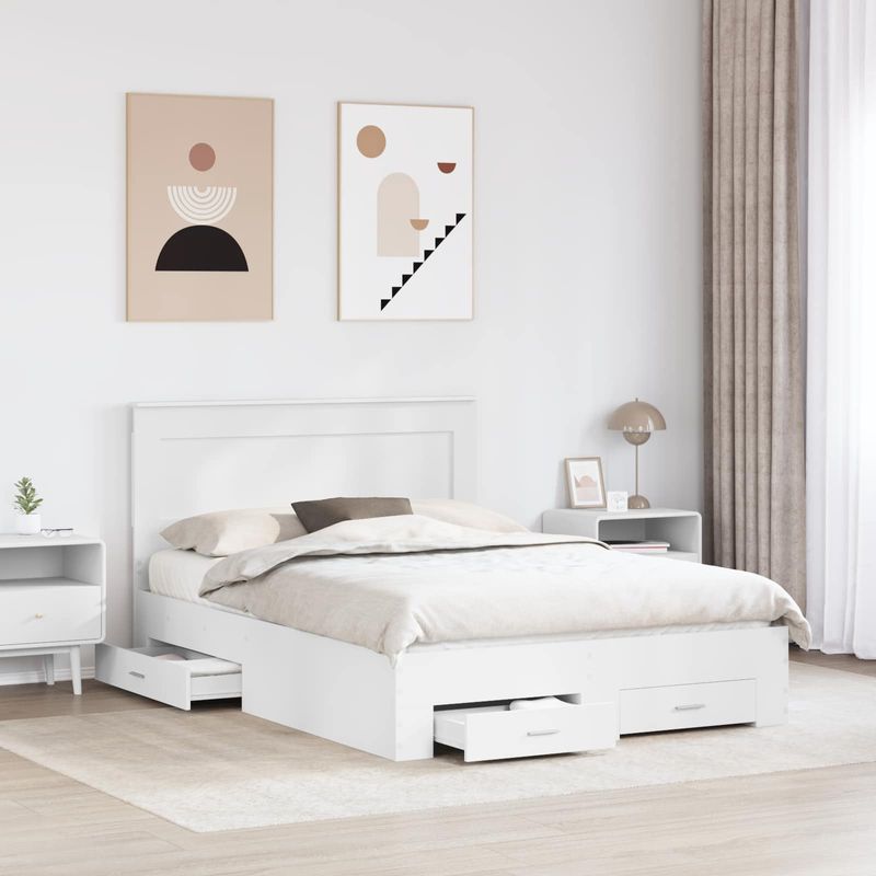 Casa si Gradina - Mobilier - Paturi si accesorii - Paturi - Cadru de pat cu sertar cu headboard cu depozitare Lemn compozit - Infinity.ro