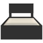 Casa si Gradina - Mobilier - Paturi si accesorii - Paturi - Cadru de pat cu headboard Negru 100 x 200 cm Lemn de pin masiv - Infinity.ro