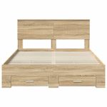 Casa si Gradina - Mobilier - Paturi si accesorii - Paturi - Cadru de pat cu sertar Stejar Sonoma 140 x 190 cm Lemn compozit - Infinity.ro