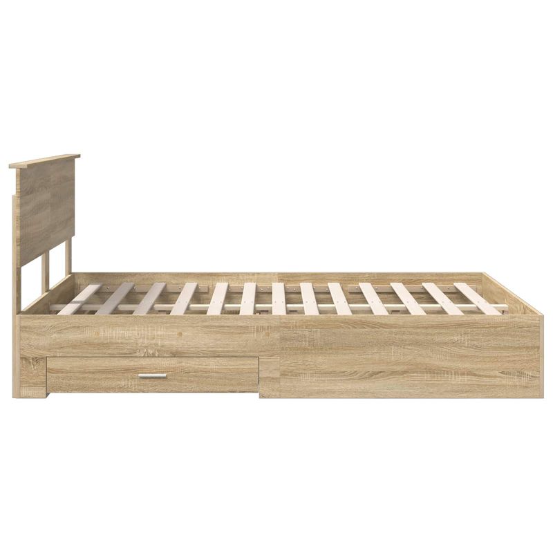 Casa si Gradina - Mobilier - Paturi si accesorii - Paturi - Cadru de pat cu sertar Stejar Sonoma 140 x 190 cm Lemn compozit - Infinity.ro