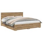 Casa si Gradina - Mobilier - Paturi si accesorii - Paturi - Cadru de pat Stejar Artizanal 180 x 200 cm Lemn compozit - Infinity.ro