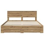 Casa si Gradina - Mobilier - Paturi si accesorii - Paturi - Cadru de pat Stejar Artizanal 180 x 200 cm Lemn compozit - Infinity.ro