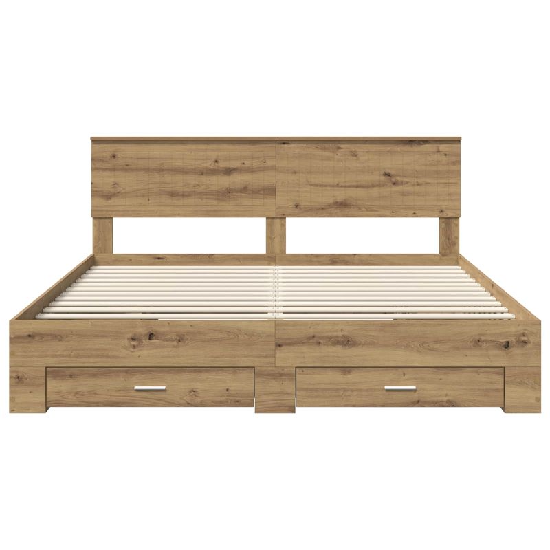 Casa si Gradina - Mobilier - Paturi si accesorii - Paturi - Cadru de pat Stejar Artizanal 180 x 200 cm Lemn compozit - Infinity.ro