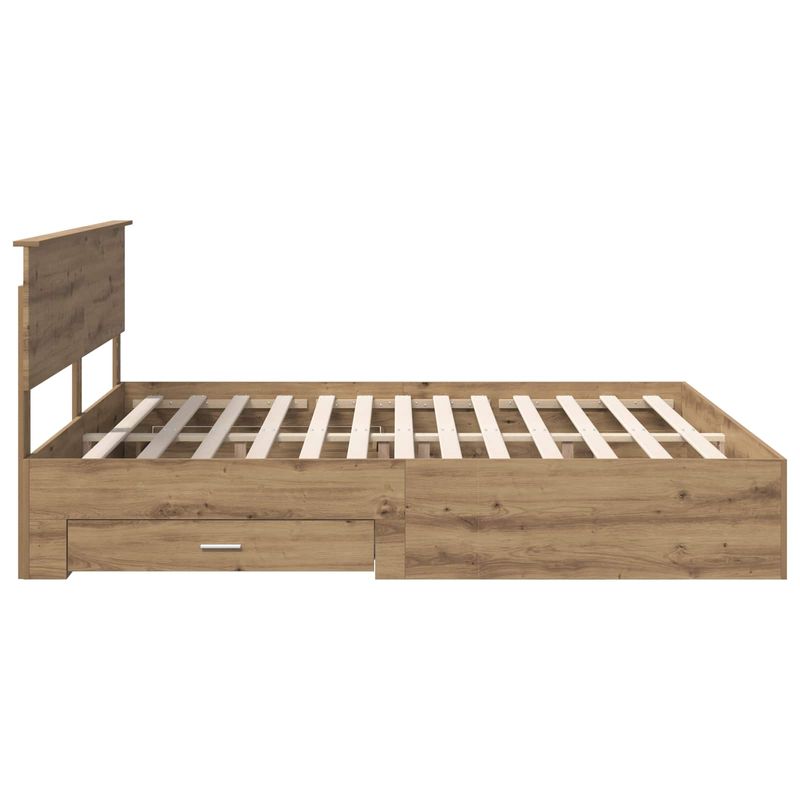 Casa si Gradina - Mobilier - Paturi si accesorii - Paturi - Cadru de pat Stejar Artizanal 180 x 200 cm Lemn compozit - Infinity.ro