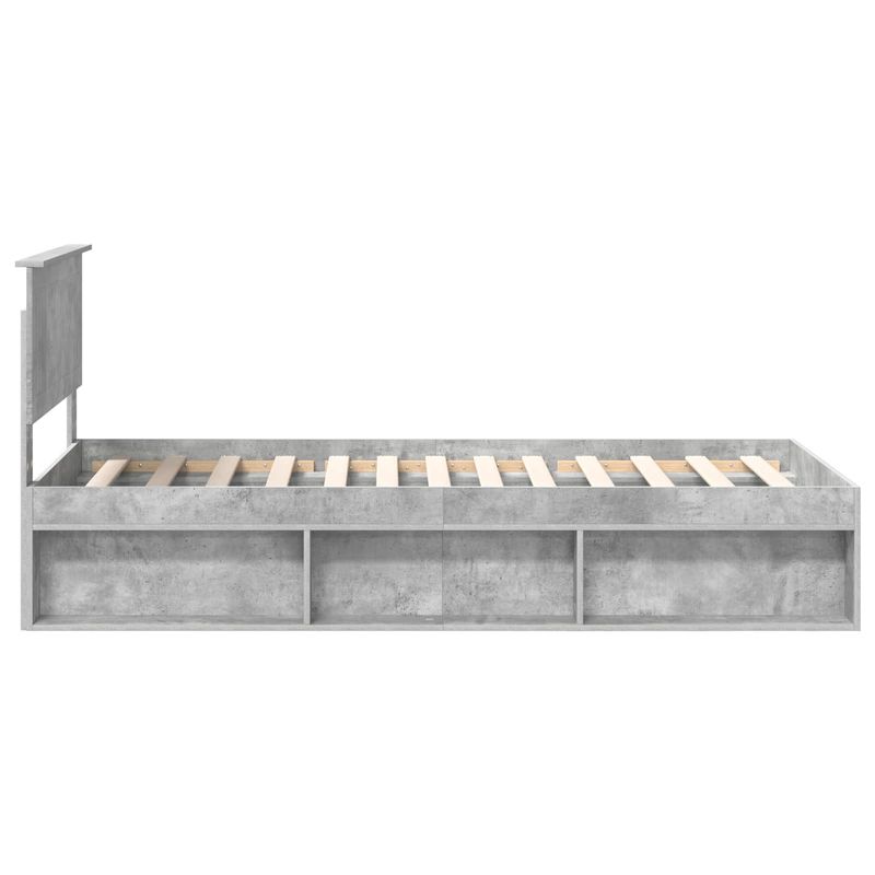 Casa si Gradina - Mobilier - Paturi si accesorii - Paturi - Cadru de pat Gri Concret 90 x 190 cm Lemn de pin masiv - Infinity.ro