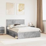 Casa si Gradina - Mobilier - Paturi si accesorii - Paturi - Cadru de pat cu headboard Beton 140 x 190 cm Lemn de pin masiv - Infinity.ro