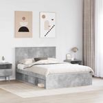 Casa si Gradina - Mobilier - Paturi si accesorii - Paturi - Cadru de pat cu headboard Beton 140 x 190 cm Lemn de pin masiv - Infinity.ro
