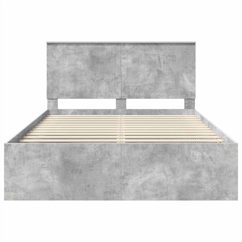 Casa si Gradina - Mobilier - Paturi si accesorii - Paturi - Cadru de pat cu headboard Beton 140 x 190 cm Lemn de pin masiv - Infinity.ro