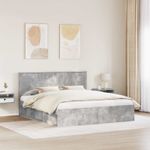 Casa si Gradina - Mobilier - Paturi si accesorii - Paturi - Cadru de pat cu headboard Beton 180 x 200 cm Lemn de pin masiv - Infinity.ro