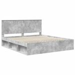 Casa si Gradina - Mobilier - Paturi si accesorii - Paturi - Cadru de pat cu headboard Beton 180 x 200 cm Lemn de pin masiv - Infinity.ro