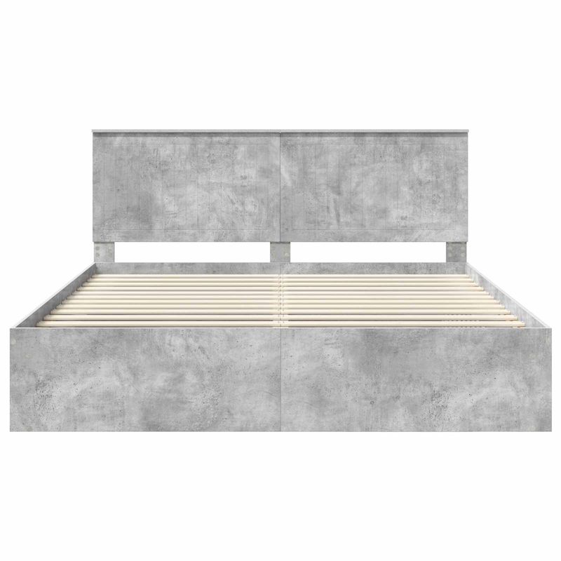Casa si Gradina - Mobilier - Paturi si accesorii - Paturi - Cadru de pat cu headboard Beton 180 x 200 cm Lemn de pin masiv - Infinity.ro