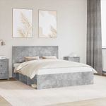 Casa si Gradina - Mobilier - Paturi si accesorii - Paturi - Cadru de pat cu headboard Beton 160 x 200 cm Lemn de pin masiv - Infinity.ro
