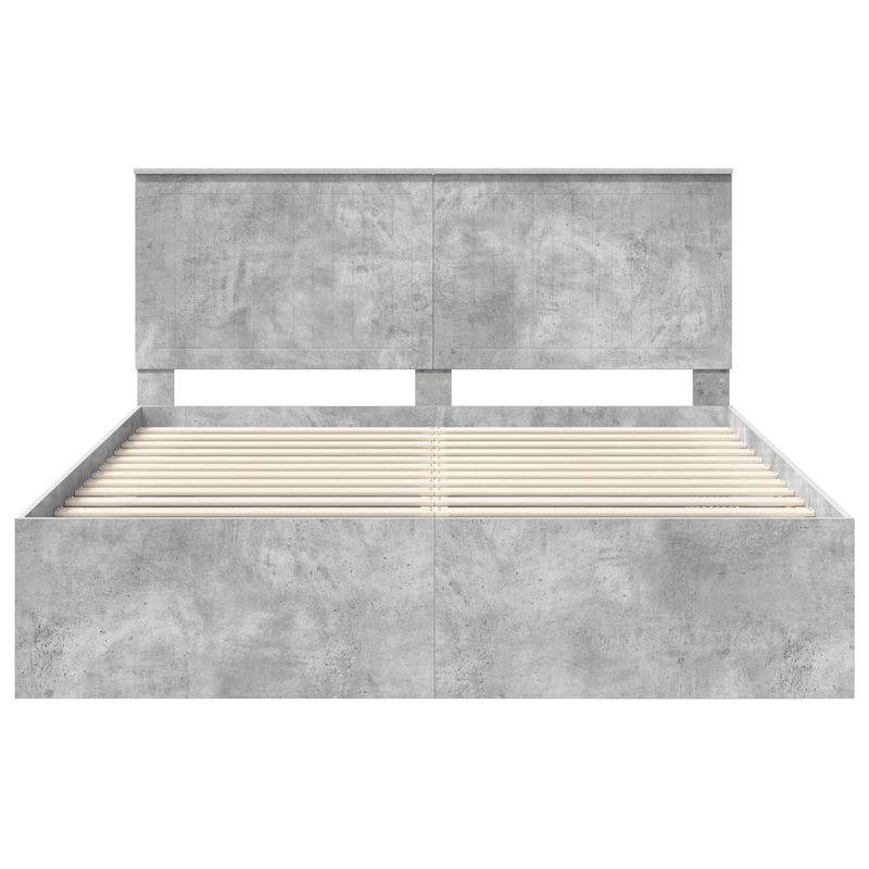 Casa si Gradina - Mobilier - Paturi si accesorii - Paturi - Cadru de pat cu headboard Beton 160 x 200 cm Lemn de pin masiv - Infinity.ro
