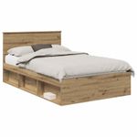 Casa si Gradina - Mobilier - Paturi si accesorii - Paturi - Cadru de pat Stejar artizanal 120 x 190 cm Lemn de pin masiv - Infinity.ro