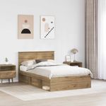 Casa si Gradina - Mobilier - Paturi si accesorii - Paturi - Cadru de pat Stejar artizanal 120 x 190 cm Lemn de pin masiv - Infinity.ro
