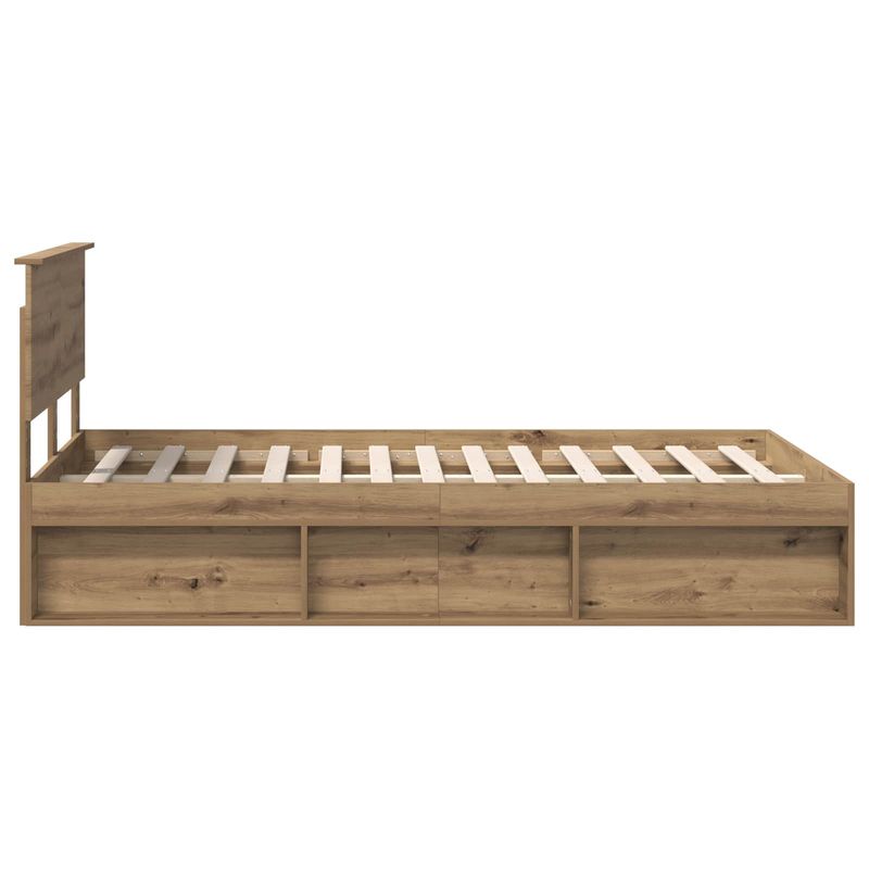 Casa si Gradina - Mobilier - Paturi si accesorii - Paturi - Cadru de pat Stejar artizanal 120 x 190 cm Lemn de pin masiv - Infinity.ro