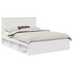 Casa si Gradina - Mobilier - Paturi si accesorii - Paturi - Cadru de pat cu headboard Alb 150 x 200 cm Lemn de pin masiv - Infinity.ro