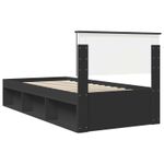 Casa si Gradina - Mobilier - Paturi si accesorii - Paturi - Cadru de pat cu headboard Negru 90 x 190 cm Lemn de pin masiv - Infinity.ro