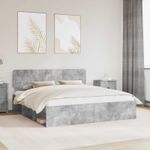 Casa si Gradina - Mobilier - Paturi si accesorii - Paturi - Cadru de pat cu headboard Beton 180 x 200 cm Lemn de pin masiv - Infinity.ro