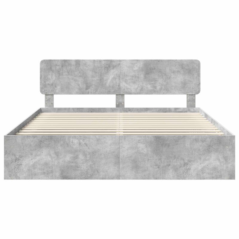 Casa si Gradina - Mobilier - Paturi si accesorii - Paturi - Cadru de pat cu headboard Beton 180 x 200 cm Lemn de pin masiv - Infinity.ro