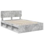 Casa si Gradina - Mobilier - Paturi si accesorii - Paturi - Cadru de pat cu headboard Beton 140 x 200 cm Lemn de pin masiv - Infinity.ro