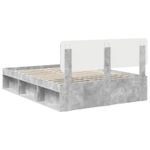 Casa si Gradina - Mobilier - Paturi si accesorii - Paturi - Cadru de pat cu headboard Beton 140 x 200 cm Lemn de pin masiv - Infinity.ro