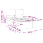 Casa si Gradina - Mobilier - Paturi si accesorii - Paturi - Cadru de pat cu headboard Beton 140 x 200 cm Lemn de pin masiv - Infinity.ro
