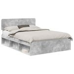 Casa si Gradina - Mobilier - Paturi si accesorii - Paturi - Cadru de pat cu headboard Beton 160 x 200 cm Lemn de pin masiv - Infinity.ro