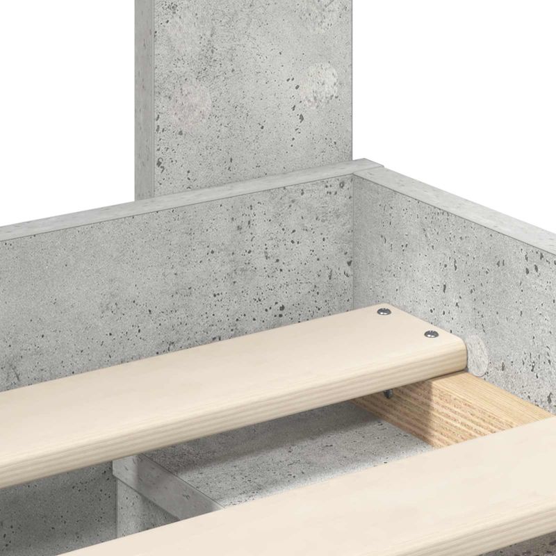 Casa si Gradina - Mobilier - Paturi si accesorii - Paturi - Cadru de pat cu headboard Beton 160 x 200 cm Lemn de pin masiv - Infinity.ro