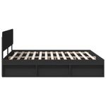 Casa si Gradina - Mobilier - Paturi si accesorii - Paturi - Cadru de pat cu headboard Negru 200 x 200 cm Lemn de pin masiv - Infinity.ro