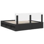 Casa si Gradina - Mobilier - Paturi si accesorii - Paturi - Cadru de pat cu headboard Negru 200 x 200 cm Lemn de pin masiv - Infinity.ro