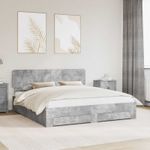 Casa si Gradina - Mobilier - Paturi si accesorii - Paturi - Cadru de pat cu sertar Gri din beton 180 x 200 cm Lemn compozit - Infinity.ro