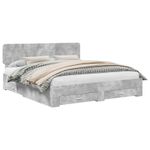 Casa si Gradina - Mobilier - Paturi si accesorii - Paturi - Cadru de pat cu sertar Gri din beton 180 x 200 cm Lemn compozit - Infinity.ro