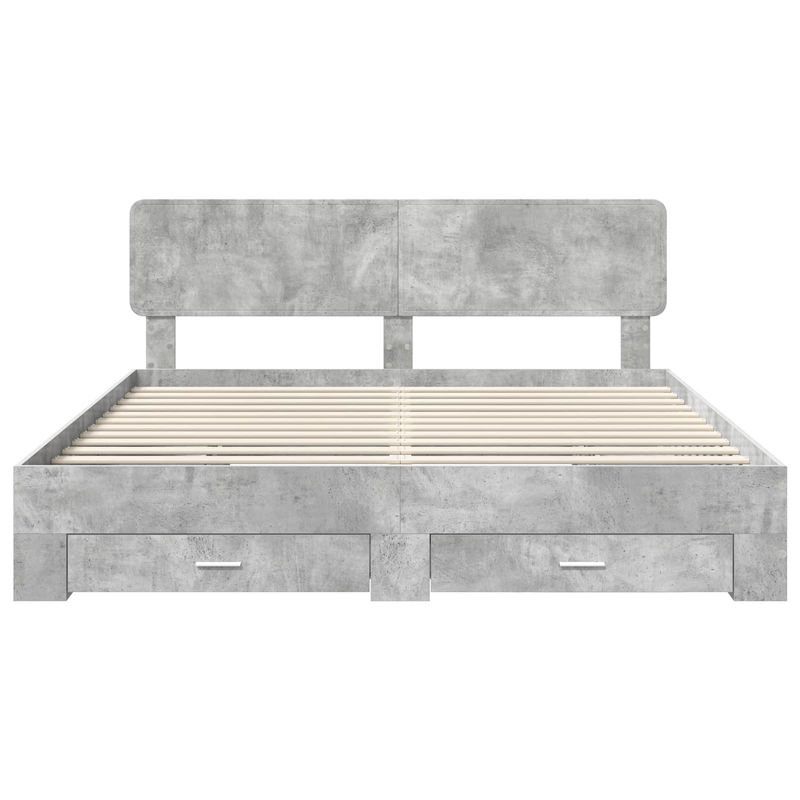 Casa si Gradina - Mobilier - Paturi si accesorii - Paturi - Cadru de pat cu sertar Gri din beton 180 x 200 cm Lemn compozit - Infinity.ro