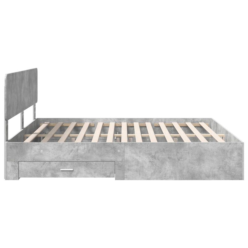Casa si Gradina - Mobilier - Paturi si accesorii - Paturi - Cadru de pat cu sertar Gri din beton 180 x 200 cm Lemn compozit - Infinity.ro