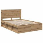 Casa si Gradina - Mobilier - Paturi si accesorii - Paturi - Cadru de pat Stejar artizanal 135 x 190 cm Lemn de pin masiv - Infinity.ro