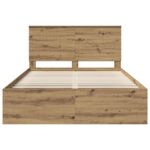 Casa si Gradina - Mobilier - Paturi si accesorii - Paturi - Cadru de pat Stejar artizanal 135 x 190 cm Lemn de pin masiv - Infinity.ro