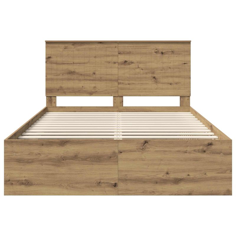 Casa si Gradina - Mobilier - Paturi si accesorii - Paturi - Cadru de pat Stejar artizanal 135 x 190 cm Lemn de pin masiv - Infinity.ro