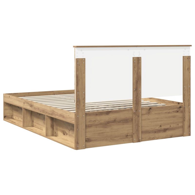 Casa si Gradina - Mobilier - Paturi si accesorii - Paturi - Cadru de pat Stejar artizanal 135 x 190 cm Lemn de pin masiv - Infinity.ro