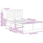 Casa si Gradina - Mobilier - Paturi si accesorii - Paturi - Cadru de pat Stejar artizanal 120 x 190 cm Lemn de pin masiv - Infinity.ro