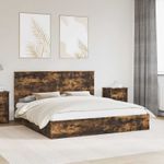 Casa si Gradina - Mobilier - Paturi si accesorii - Paturi - Pat cu storage Stejar fumuriu 180 x 200 cm Lemn compozit - Infinity.ro