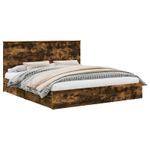 Casa si Gradina - Mobilier - Paturi si accesorii - Paturi - Pat cu storage Stejar fumuriu 180 x 200 cm Lemn compozit - Infinity.ro